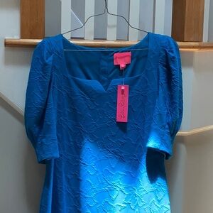 Lilly Pulitzer teal blue cotton dress